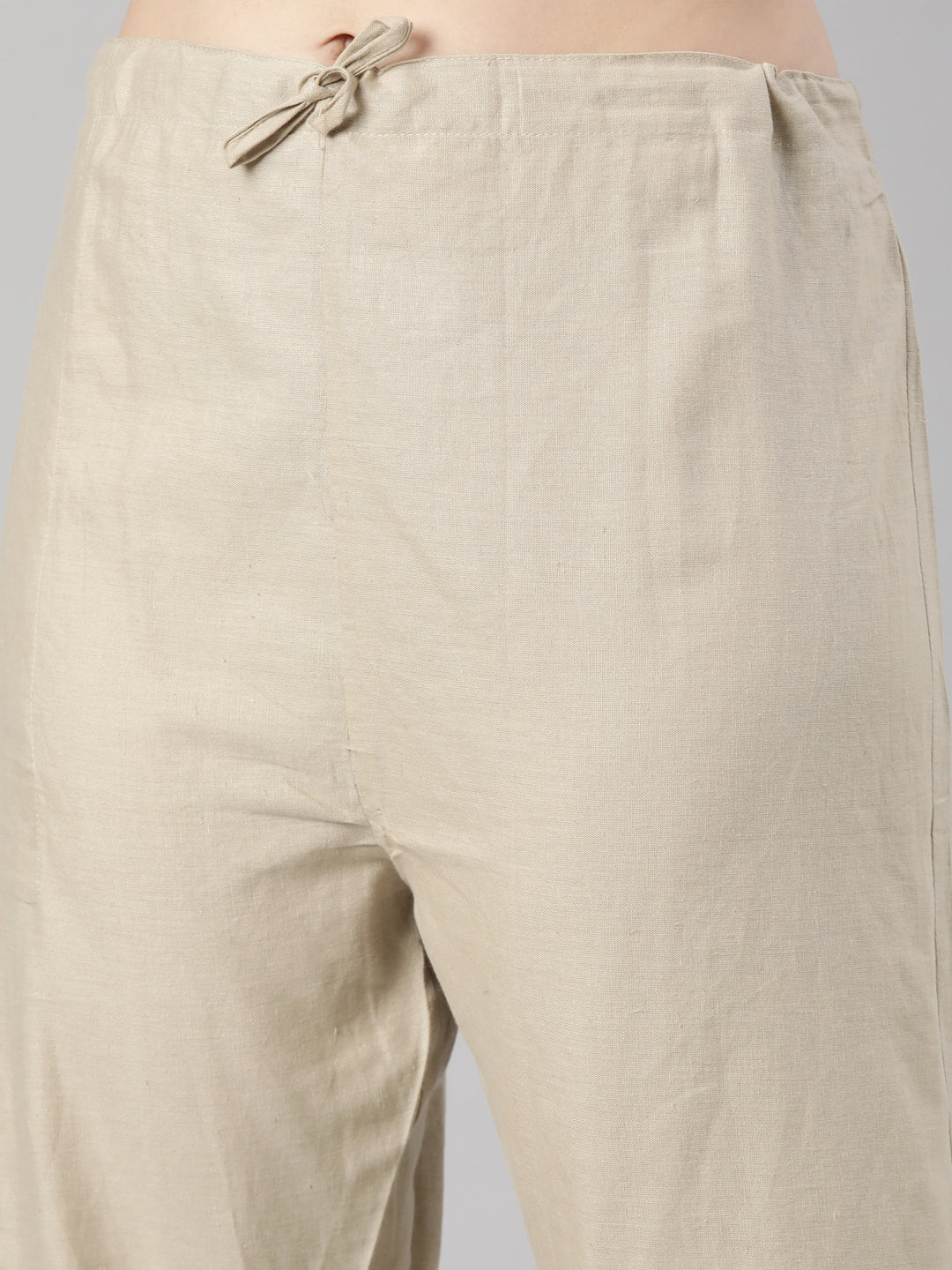 Neerus Beige printed floral kurta set with trousers - detail view 3