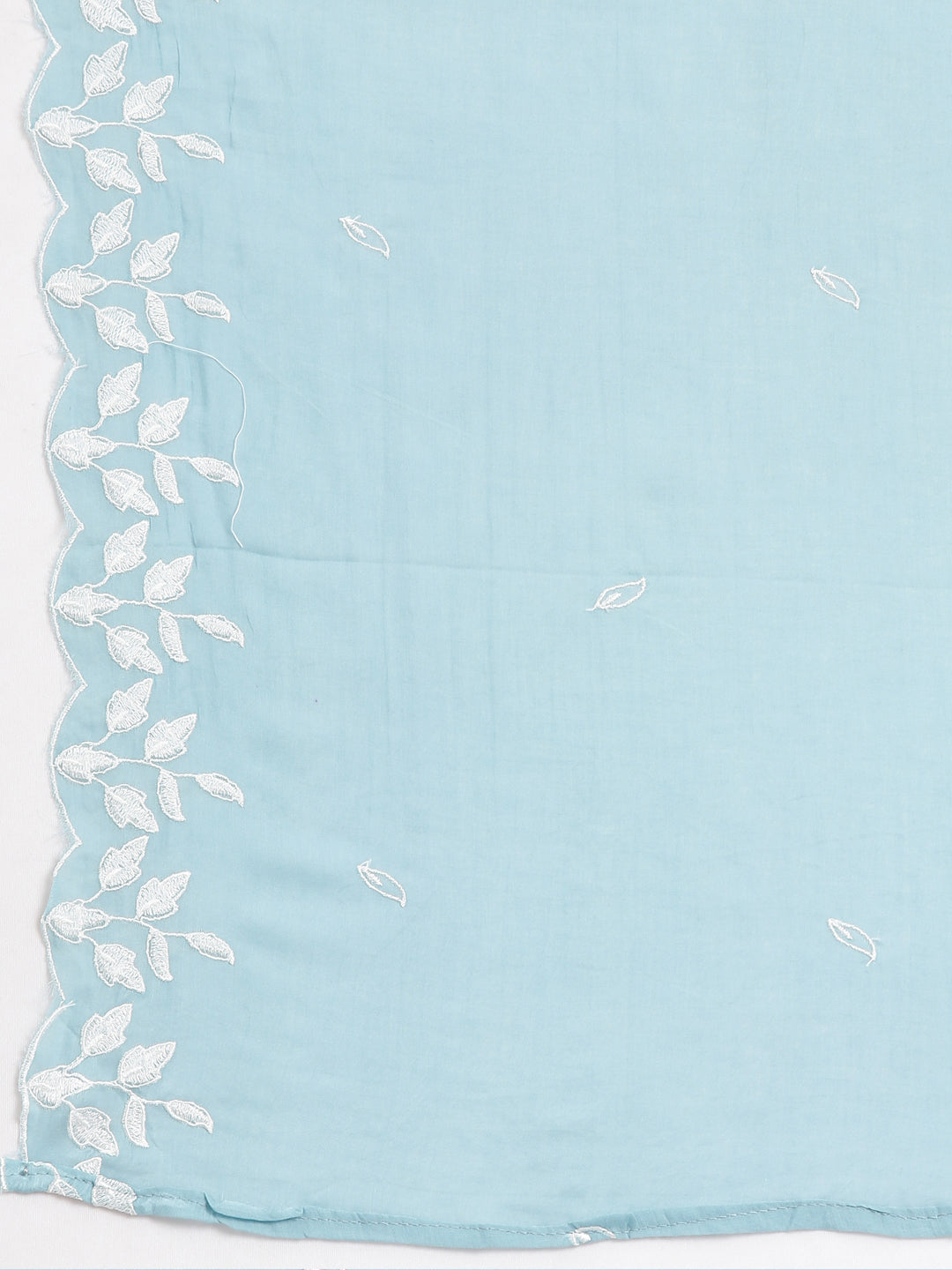 Neerus Blue solid straight suit set with dupatta - detail view 4