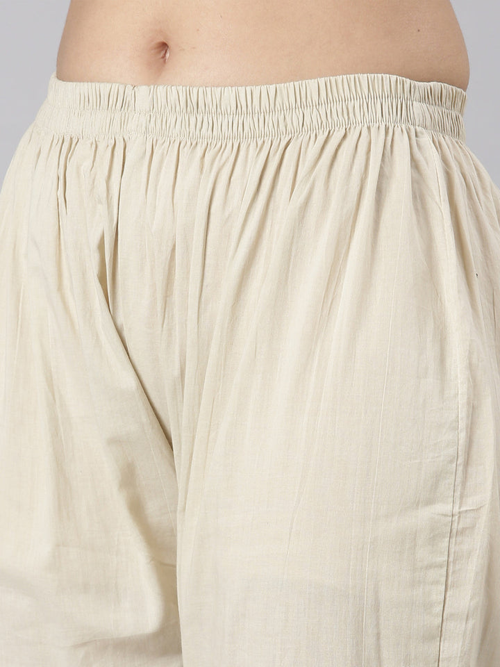 Neerus Beige cotton printed suit set - detail view 4