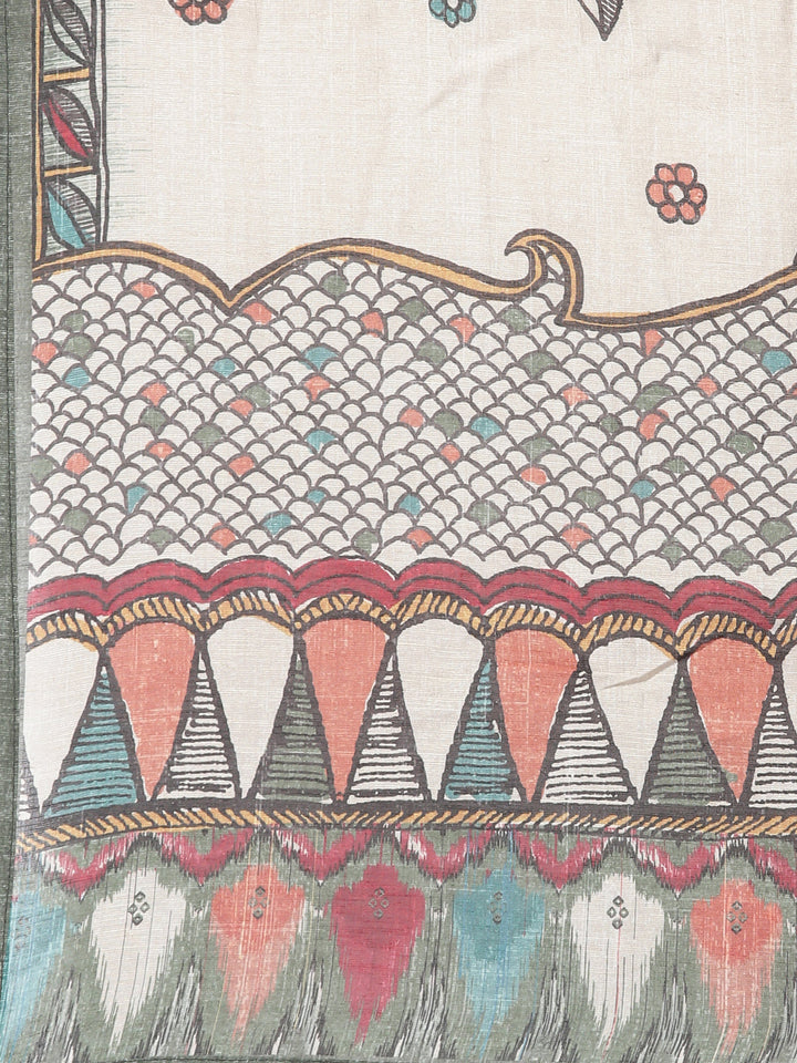 Neerus Beige cotton printed suit set - detail view 5