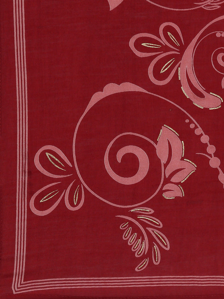 Neerus Maroon rayon straight suit set - detail view 5