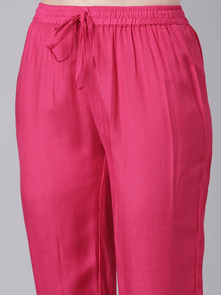 Neerus Pink cotton printed suit set - detail view 3