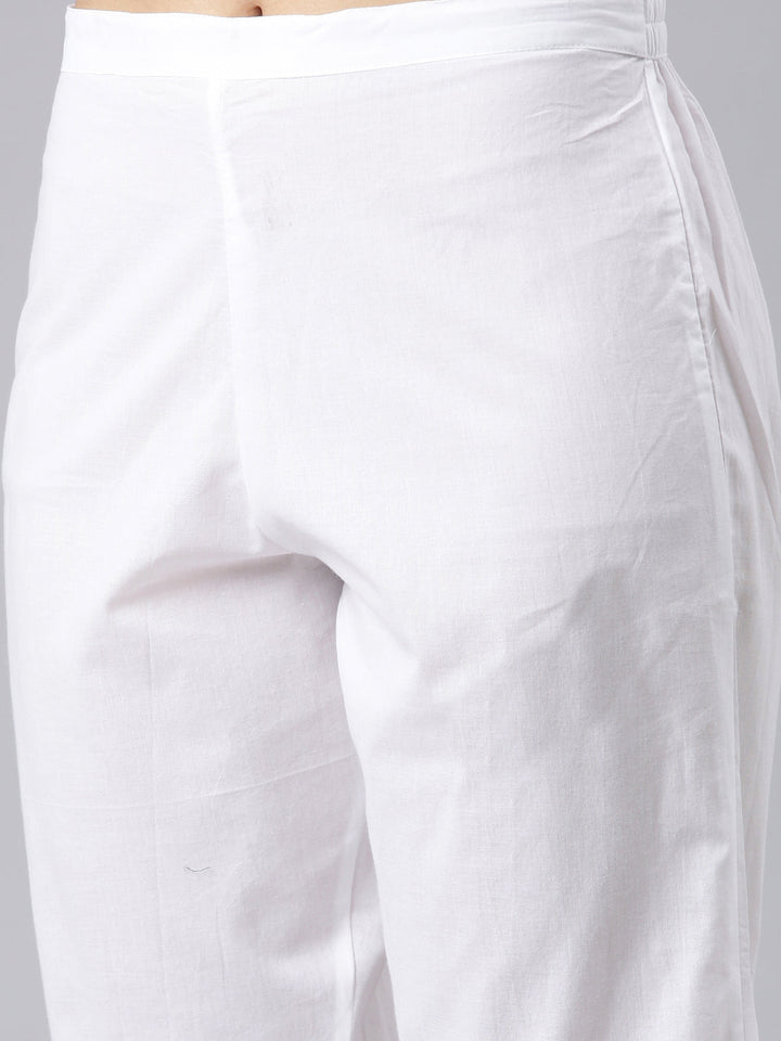 Neerus Blue Angrakha Curved Printed Kurta and Trousers With Dupatta