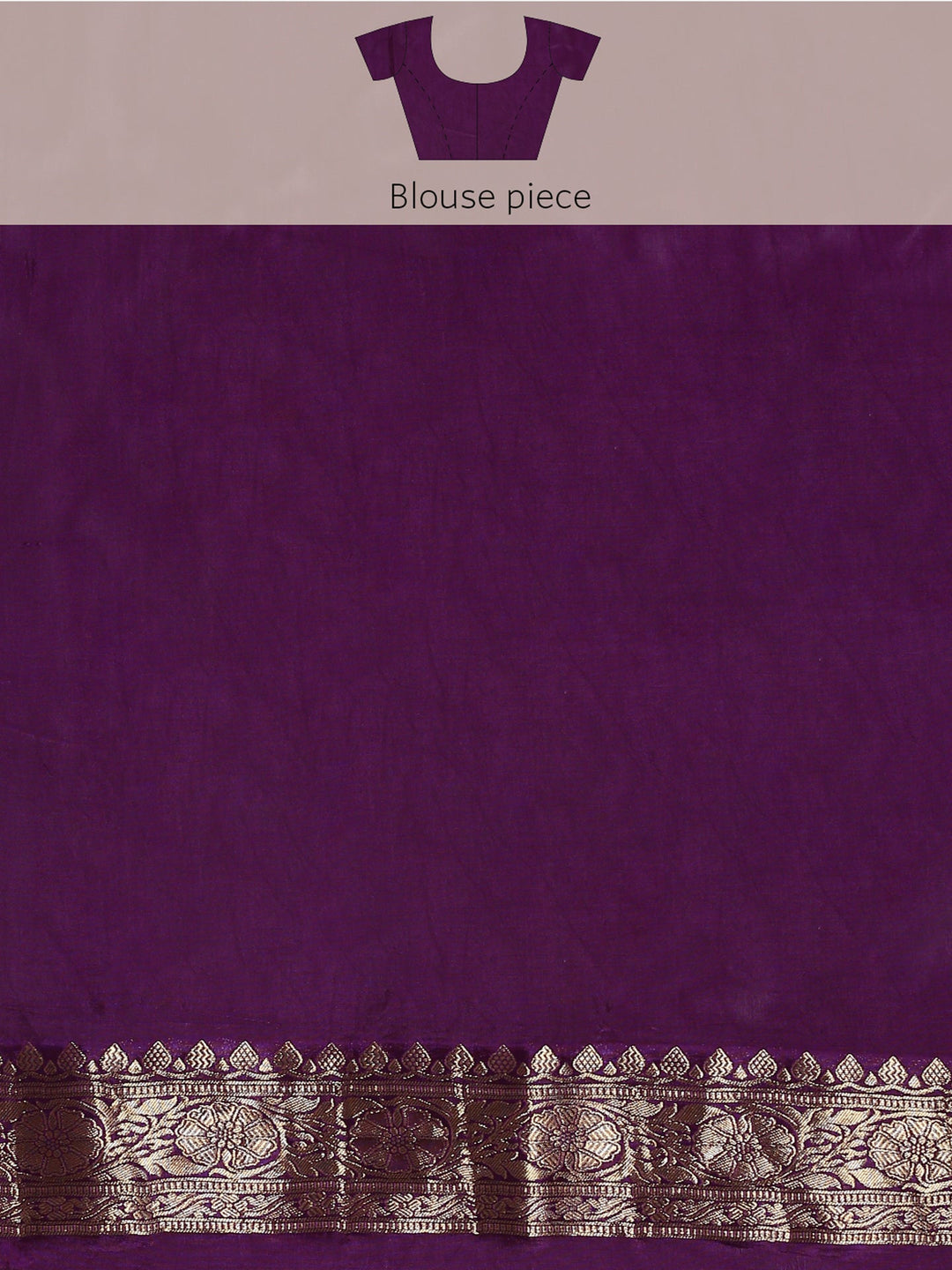 Neerus Maroon Banarasi woven saree with gold motifs - detail view 6
