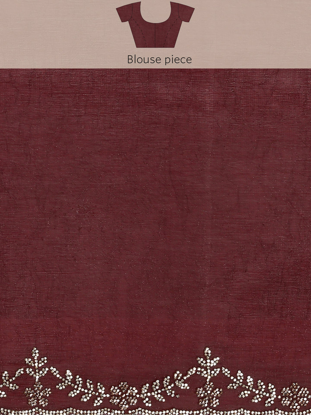 Neerus Red tissue hand embroidered saree - detail view 5