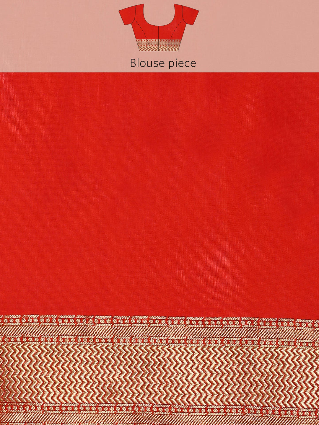 Neerus Red silk woven saree with peacock booti pallu - detail view 6