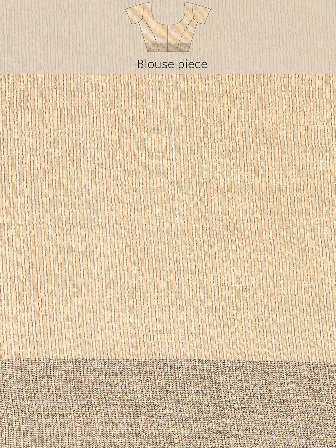 Neerus White raw silk printed saree with floral motif - detail view 6
