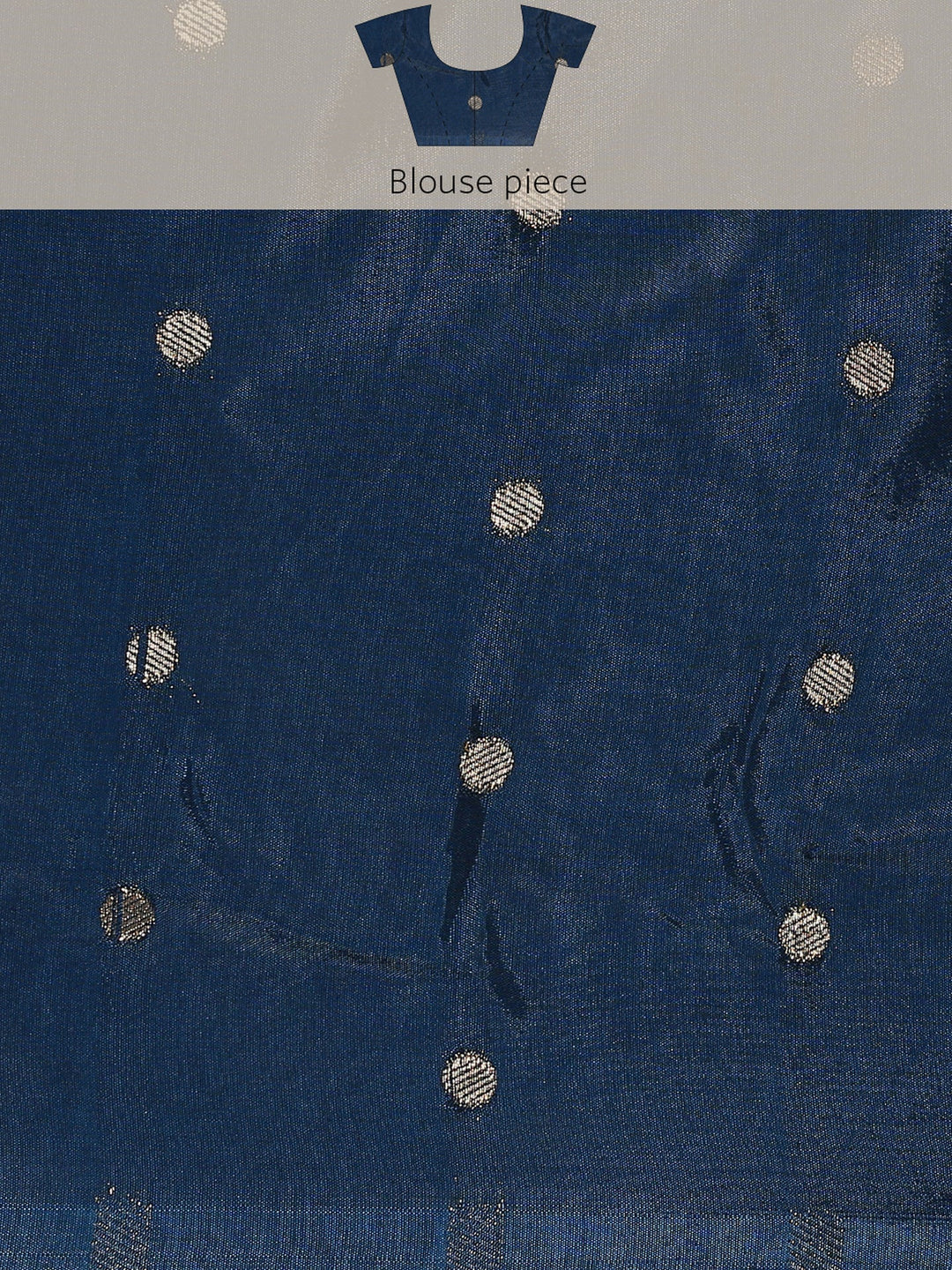 Neerus Blue Crepe Woven Saree with Zari Jaal Border - detail view 5
