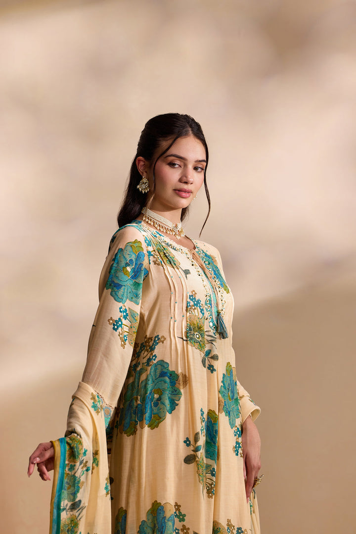 Rama Muslin Large Floral Digital Printed Three Piece Set
