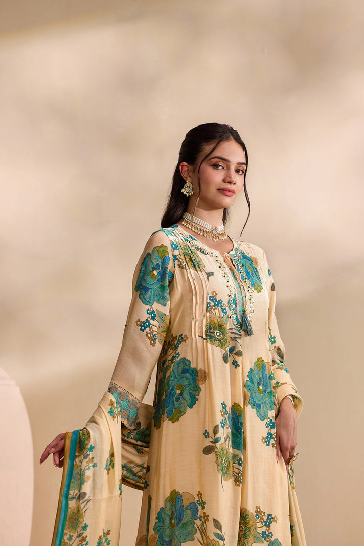 Rama Muslin Large Floral Digital Printed Three Piece Set