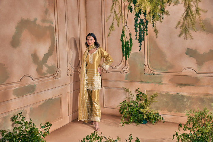 Neerus Gold tissue embellished suit set - detail view 2