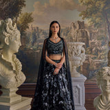 Black Net Sequins Work Ghagra Set