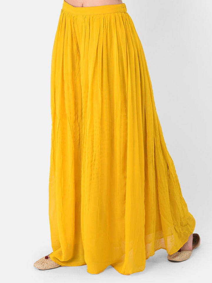 Neerus Yellow georgette printed suit set - detail view 4