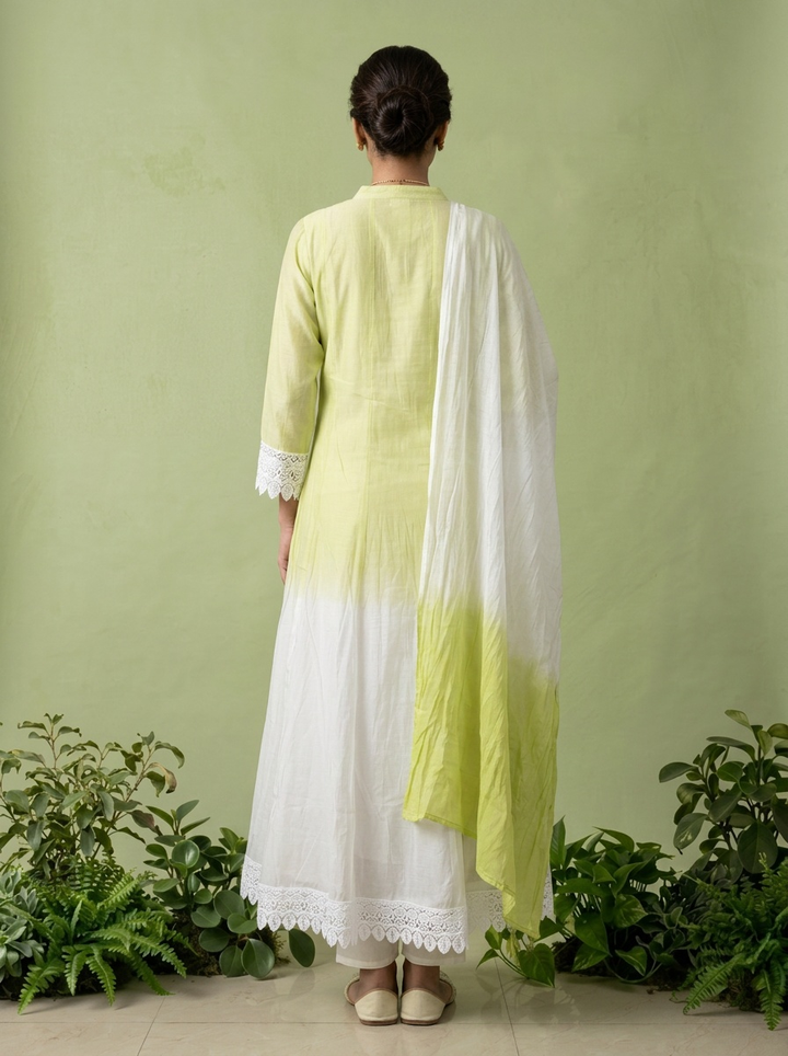 Lime Silk Three Piece Set