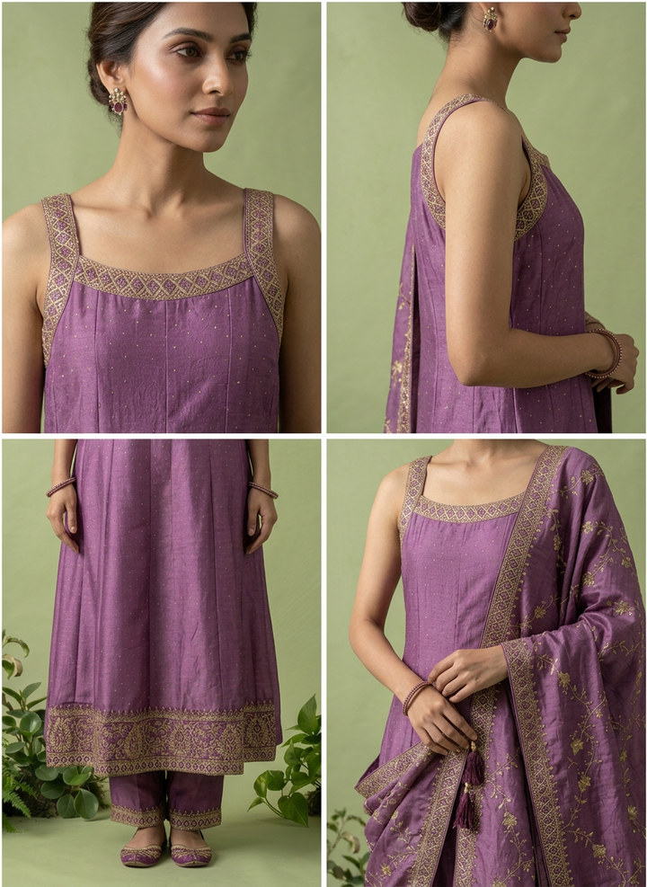 Lavender Silk Three Piece Set