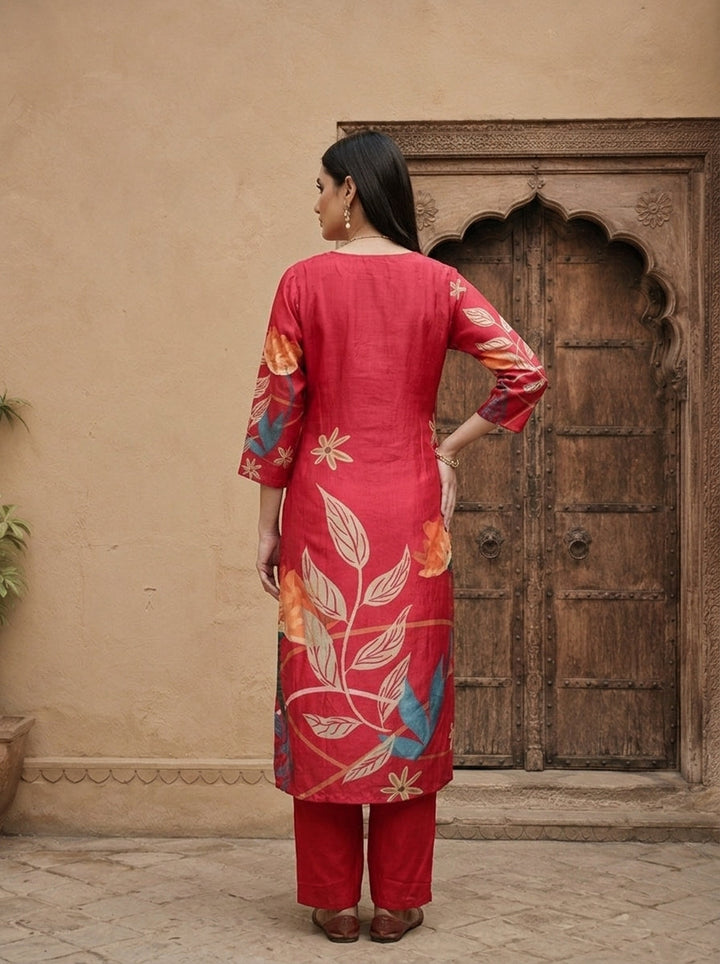 Rani Silk Floral Printed Three Piece Set