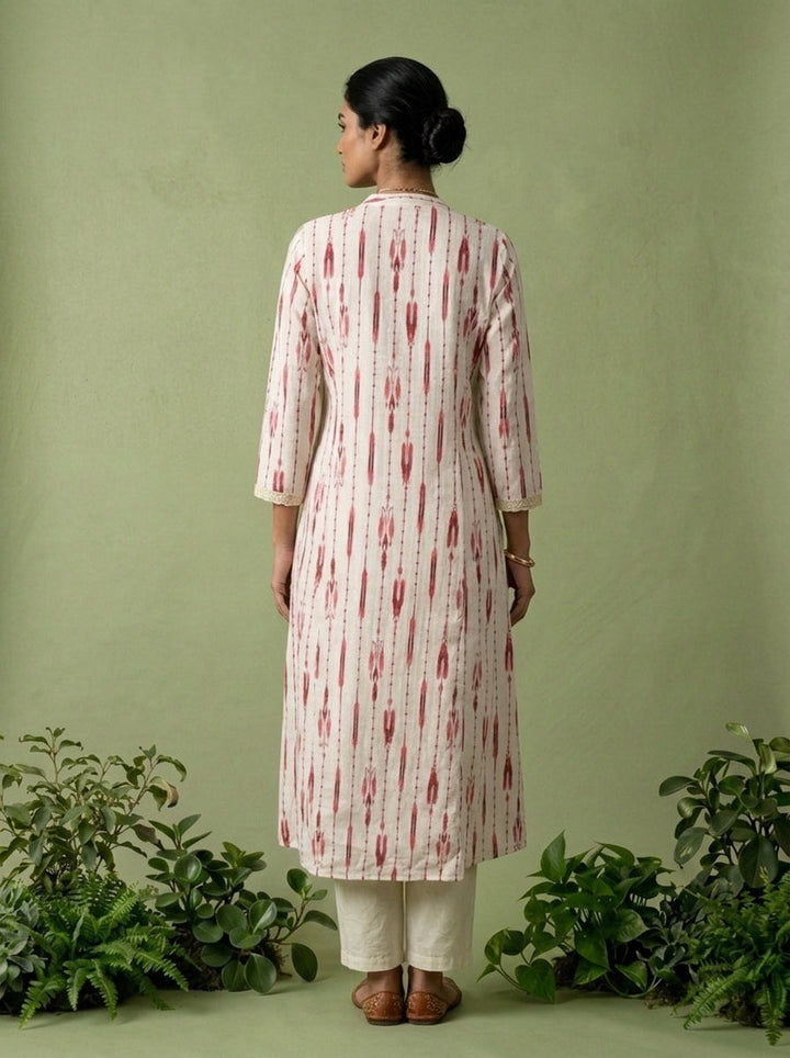 Maroon Chikankari Printed Two Piece Set