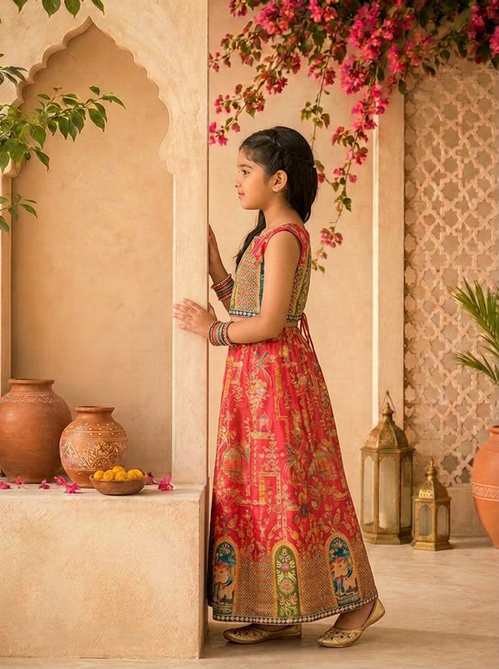 Rani Silk Ethnic Printed Ghagra Set