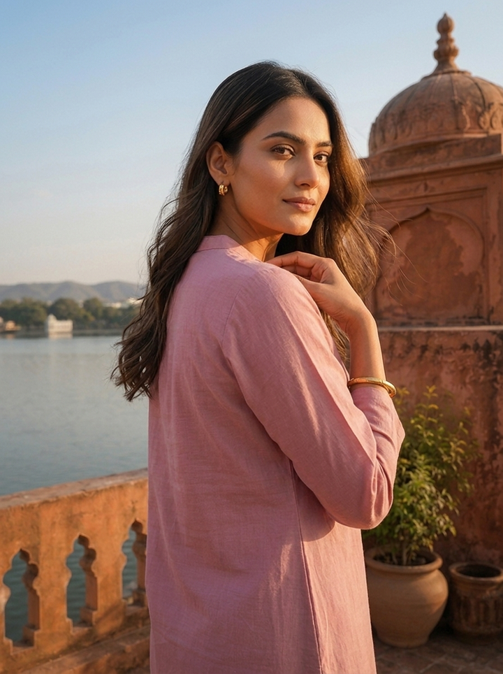 Onion Rayon Intricate Floral Motifs Embroidered Kurta