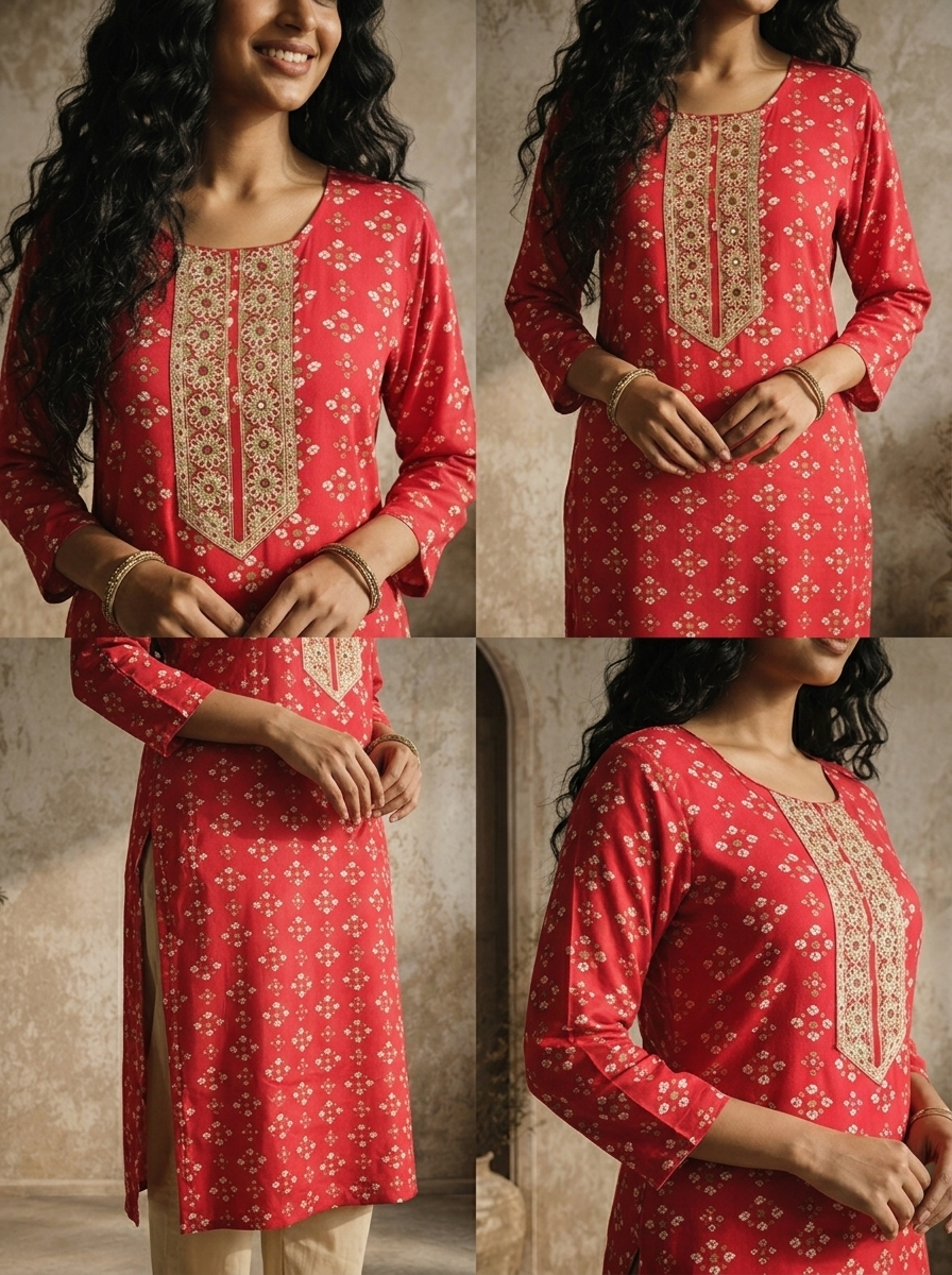 Magenta Rayon Diamond Jaal Printed Kurta