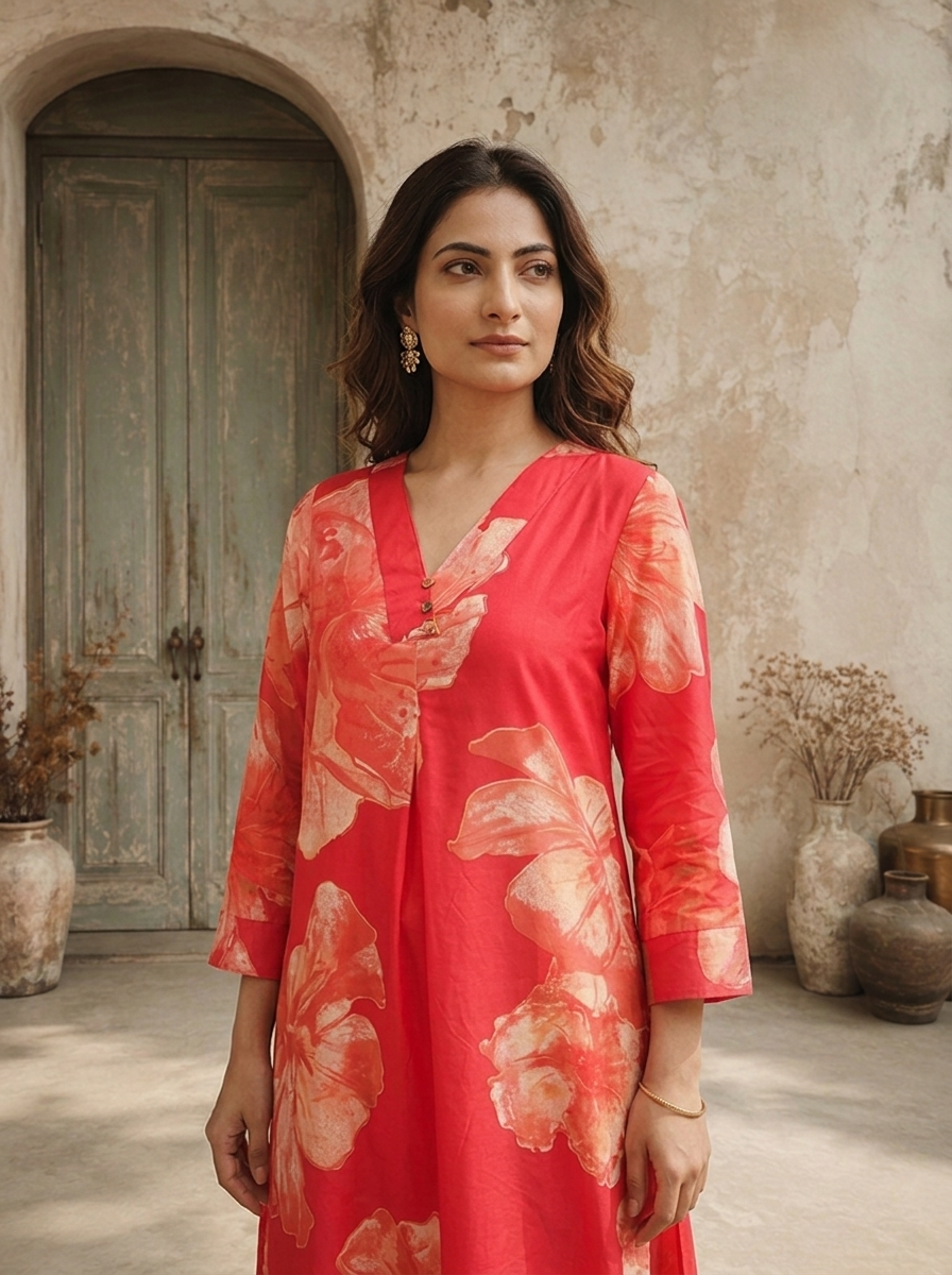 Rani Cotton Large Floral Printed Two Piece Set