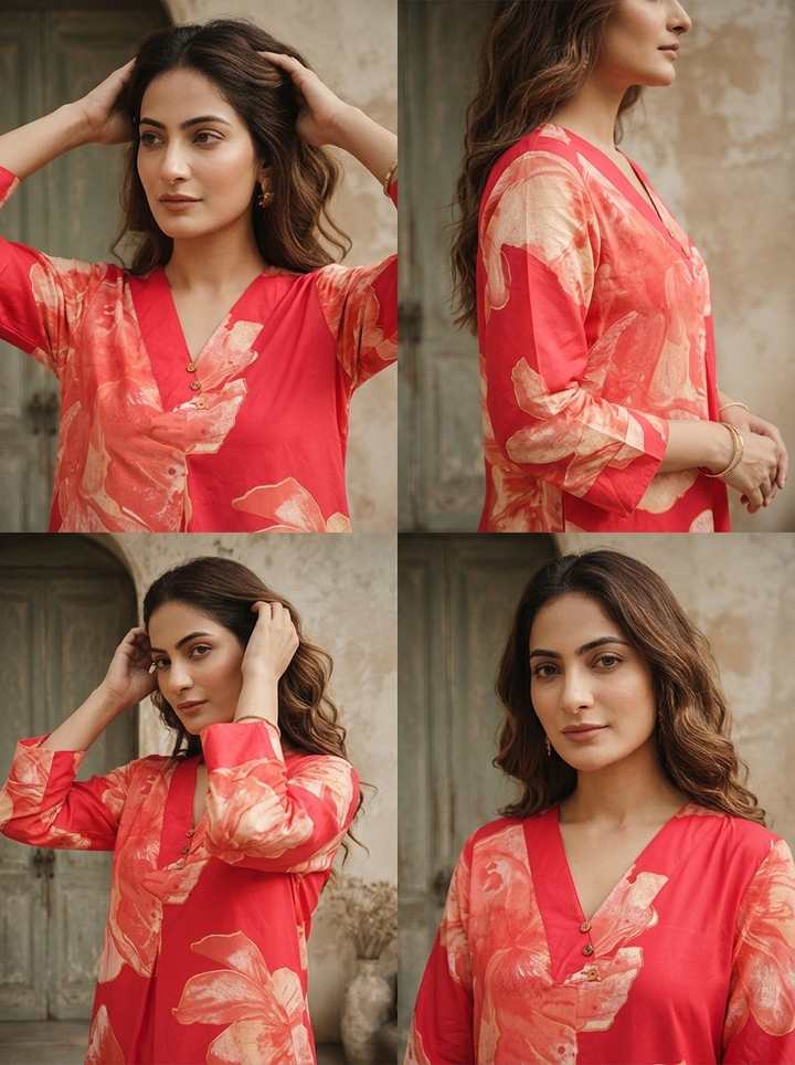 Rani Cotton Large Floral Printed Two Piece Set