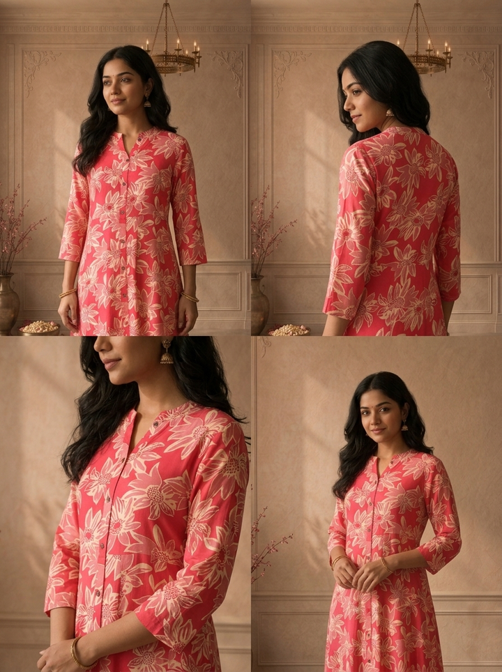 Rani Rayon Big Sunflower Printed Kurta
