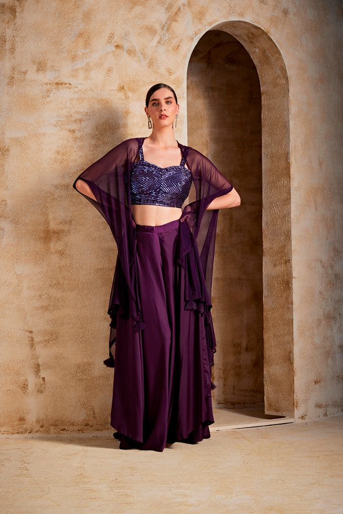 Neerus Purple suit set - front view