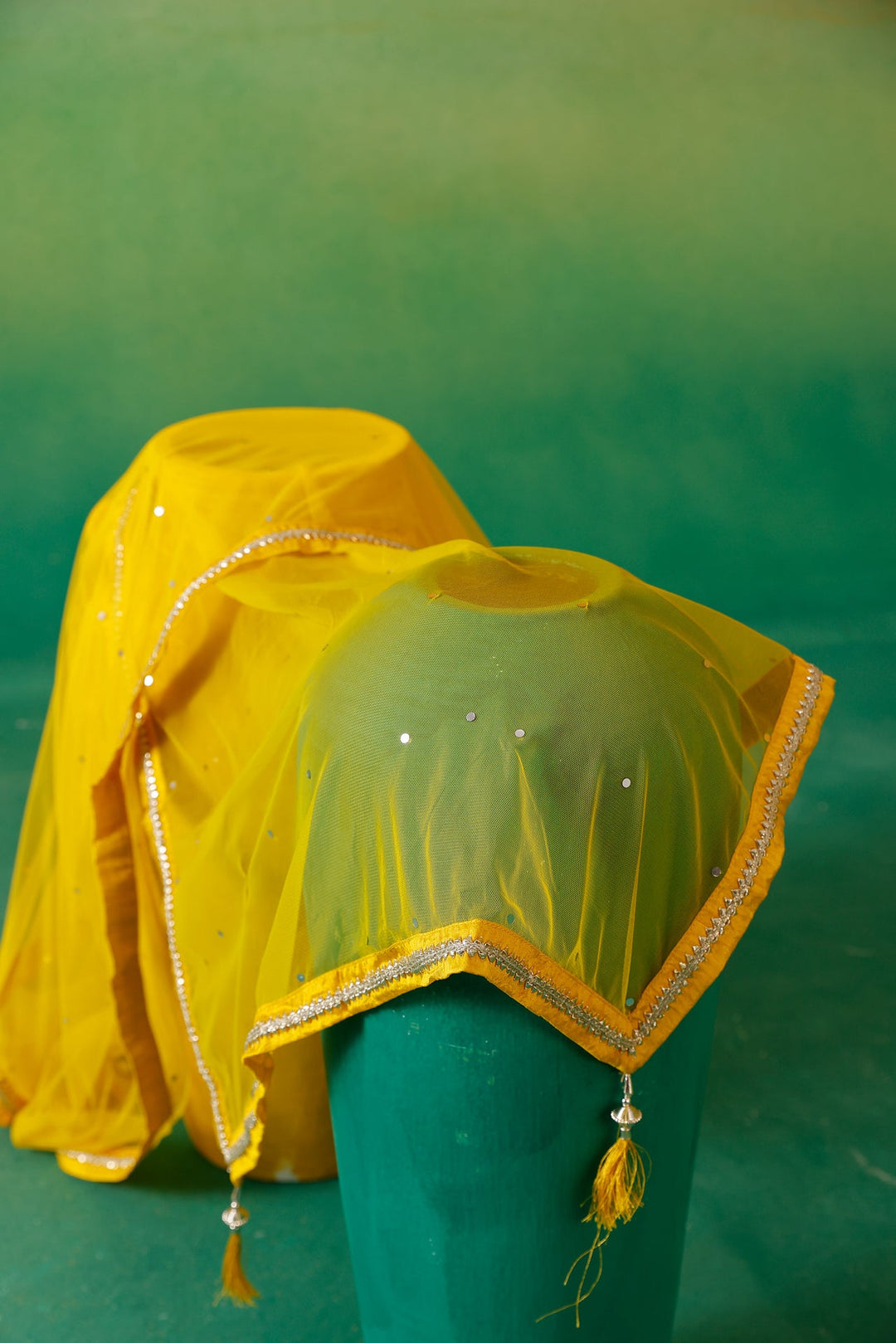 Neerus Yellow Georgette Embroidered Co-Ord Set - detail view 8
