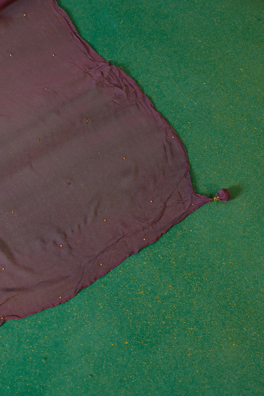 Neerus Purple chinon embroidered anarkali with dupatta - detail view 7