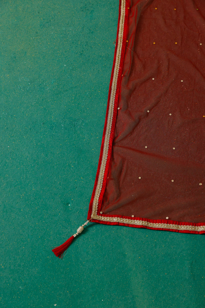 Neerus Red Georgette Embroidered Suit Set - detail view 15