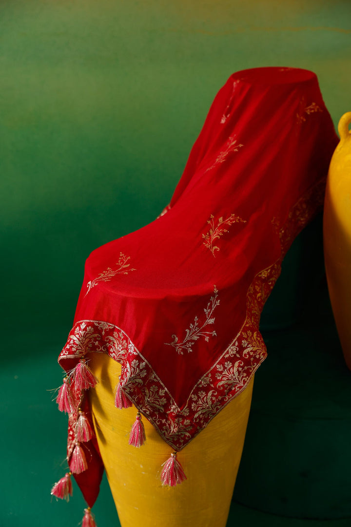 Neerus Green organza embroidered Anarkali suit set - detail view 8